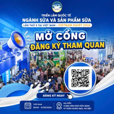 Giao diện cổng đăng ký tham quan trực tuyến sự kiện Vietnam Dairy Expo 2026.