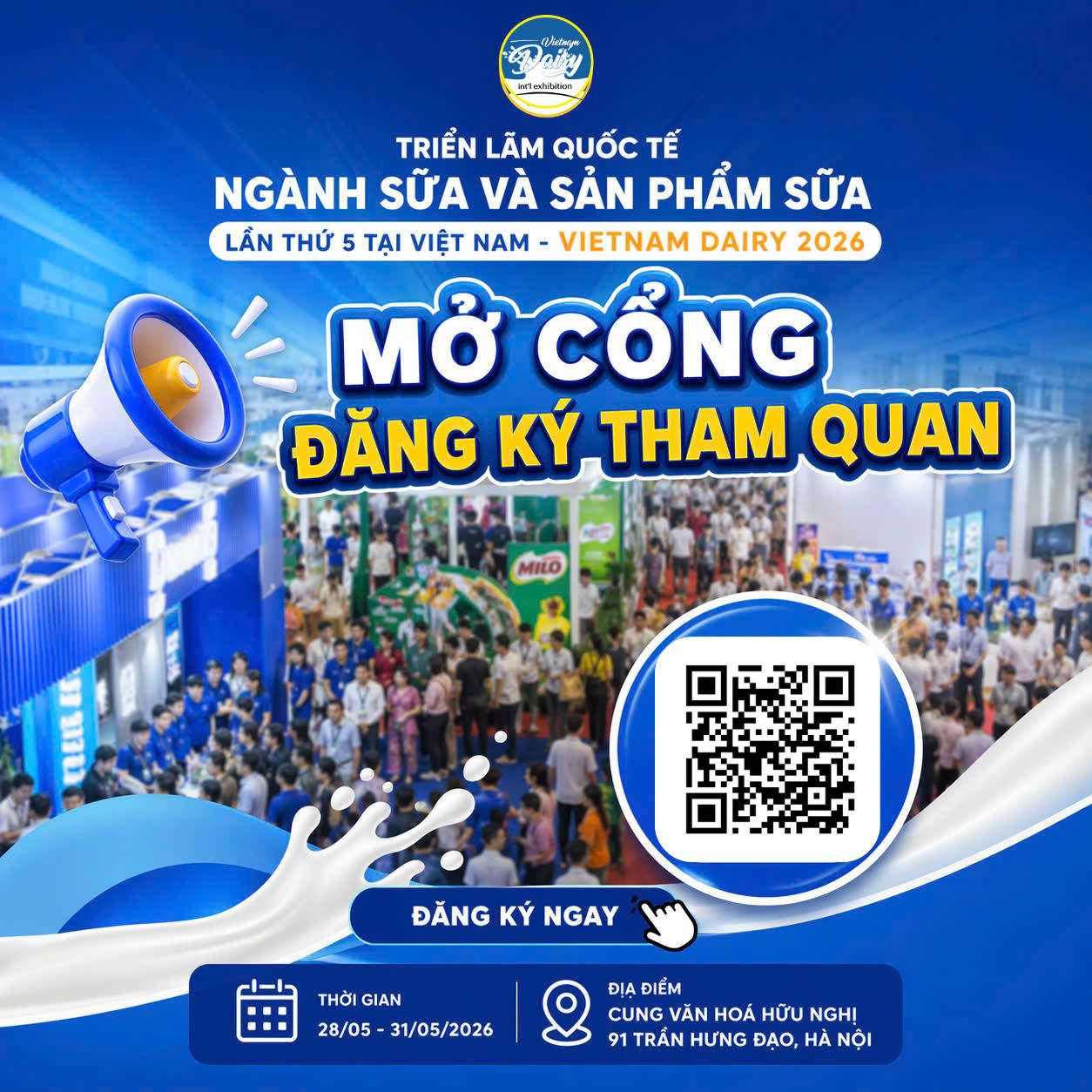 Giao diện cổng đăng ký tham quan trực tuyến sự kiện Vietnam Dairy Expo 2026.