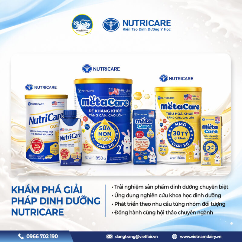 Dây chuyền công nghệ sản xuất sữa bột và gian hàng Nutricare tại Vietnam Dairy Expo 2026NỘI DUNG BÀI VIẾT