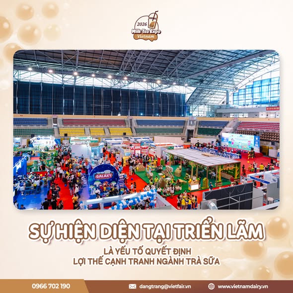 Không gian sôi động tại Triển lãm Trà sữa và Thức uống Hiện đại Việt Nam 2026.