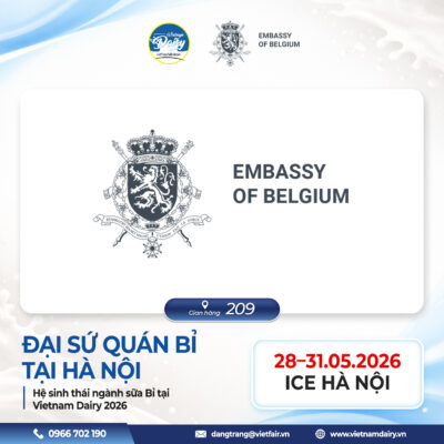 Không gian trưng bày hệ sinh thái ngành sữa cao cấp đến từ Đại sứ quán Bỉ tại Vietnam Dairy 2026.