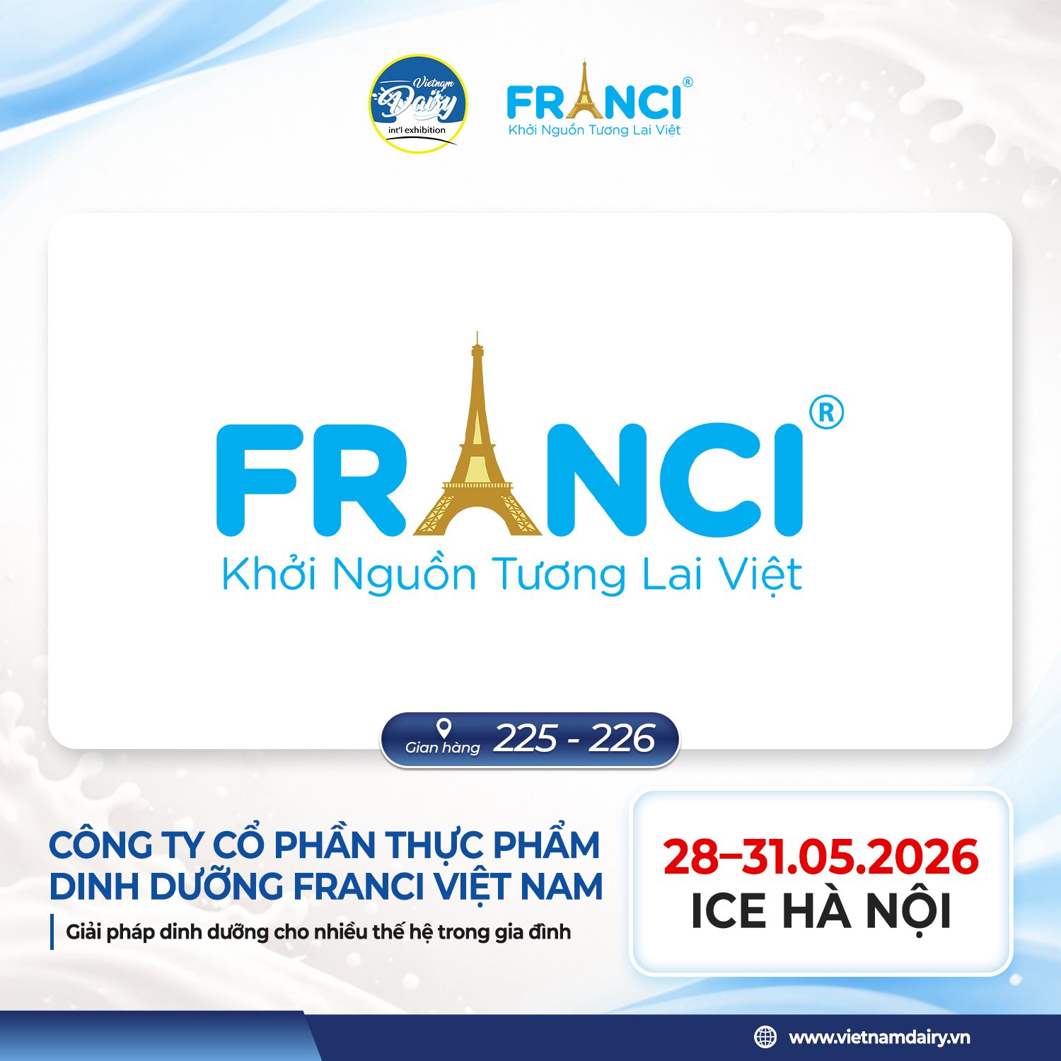 Đa dạng các dòng sản phẩm dinh dưỡng cao cấp từ Công ty Cổ phần Thực phẩm Dinh dưỡng Franci Việt Nam.